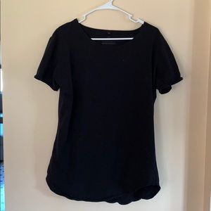 Alphalete Large Black Scoop Neck Scalloped Tee